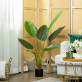 thumbnail of HOMCOM planta artificial decorativa 109 cm bananera artificial con maceta y hojas para interior hogar salón oficina verde