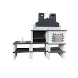 thumbnail of BARBECUE CONNECT - Barbecue simple en brique et béton gris, béton peint blanc - 90x68x245cm