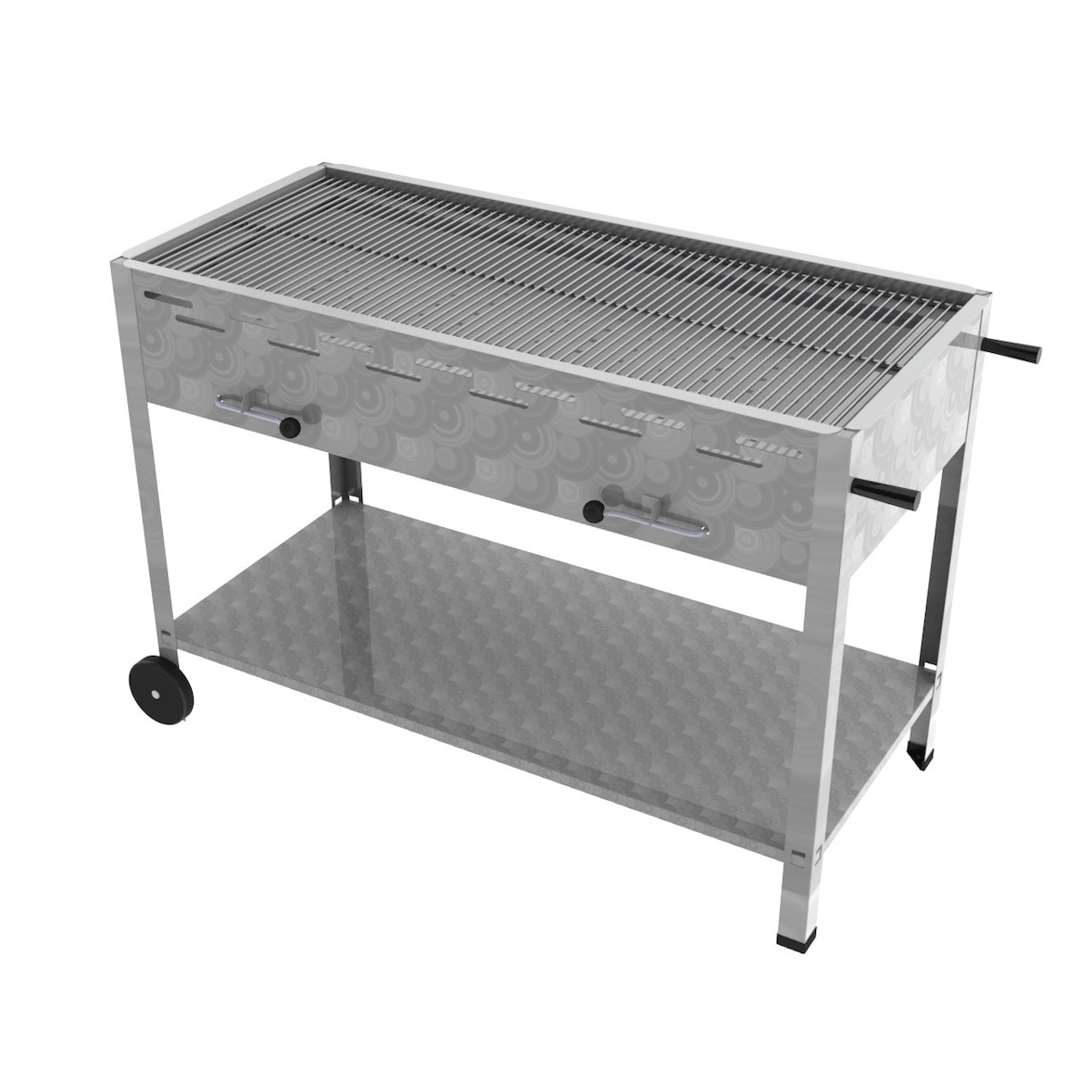 ChattenGlut Professional 6er Holzkohle Bräter Standgerät mobil Grill mit Rost 1140x530x800mm