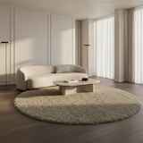 thumbnail of Teppich Hochflor Langflor Uni Kuschelig Waschbar Strapazierfähig Wohnzimmer Schlafzimmer Rund Natur 160x160 cm – SPREE von Kadima Design
