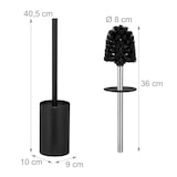 thumbnail of Relaxdays Toilettenbürste Wandmontage, zum Kleben, HxBxT: 40,5 x 9 x 10 cm, WC-Bürste, Edelstahl, Kunststoff, silber