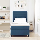 thumbnail of vidaXL Boxspringbett mit Matratze mit Kopfteil Blau 90 x 200 cm Stoff