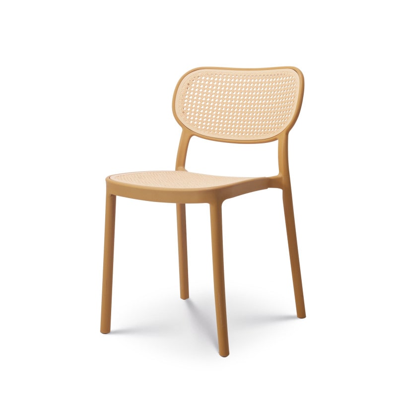 Chaise de salle à manger moutarde style vintage