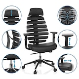 thumbnail of Bürostuhl / Drehstuhl ERGO LINE II PRO Leder schwarz hjh OFFICE