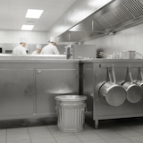 thumbnail of Jinfa Mülleimer mit Deckel, Ascheeimer, Abfallbehälter, Mülltonne, Papierkorb aus Metall, Zink,  Ø 21,5 cm, Höhe 21,5 cm 7 Liter