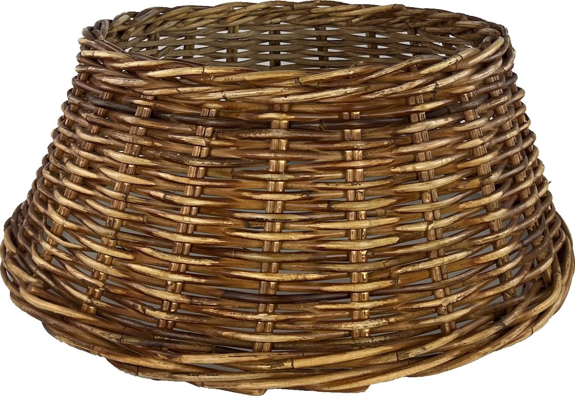Weihnachtsbaumkorb aus Rattan - ø 65 x 26 cm - Weihnachtsbaumhülle - Bronze