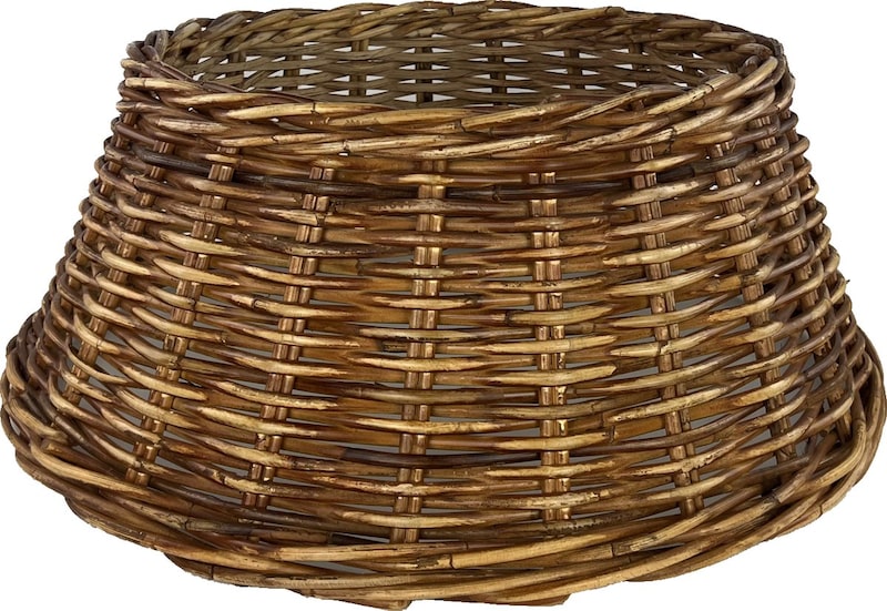 Weihnachtsbaumkorb aus Rattan - ø 65 x 26 cm - Weihnachtsbaumhülle - Bronze