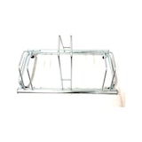 thumbnail of Andrys - Rastrelliera Porta Biciclette a Terra Senza Ancoraggio, Posti Alti e Bassi, in Acciaio Zincato Freddo, Argento, 77 x 42 x 40 cm, 3 Posti