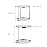 thumbnail of Relaxdays Satztische rund, Chromgestell, 2er Set, modernes Design - Milchglas, Couchtisch Metall, Beistelltische, silber