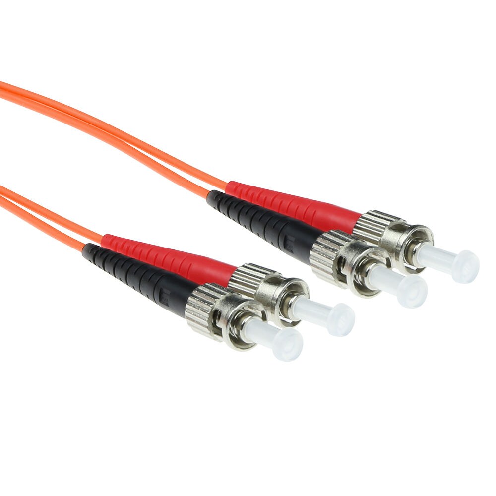 ACT RL1001 Glasvezel Patchkabel Duplex LSZH - ST/ST 62.5/125  Multimode 62.5/125µm OM1 - 1 meter