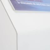 thumbnail of Danieli Store | Expositor publicitario de pie con atril con bolsillo tamaño A4 Vertical | Soporte de metal blanco con base en forma de L