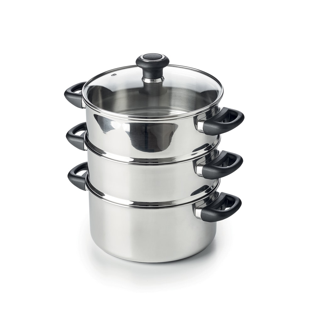 Combiné vapeur 3 corps Polo  20 cm -  280.00 cl Argent / Métallique Rond Acier Inoxydable (inox  Beka 20.00x20.00 cm