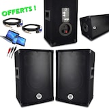thumbnail of PACK SONO ENCEINTE + CAISSON DE BASSES USB Bluetooth + PIEDS + CABLES HP et PC offerts - PA DJ SONO MIX+Clé USB 32G