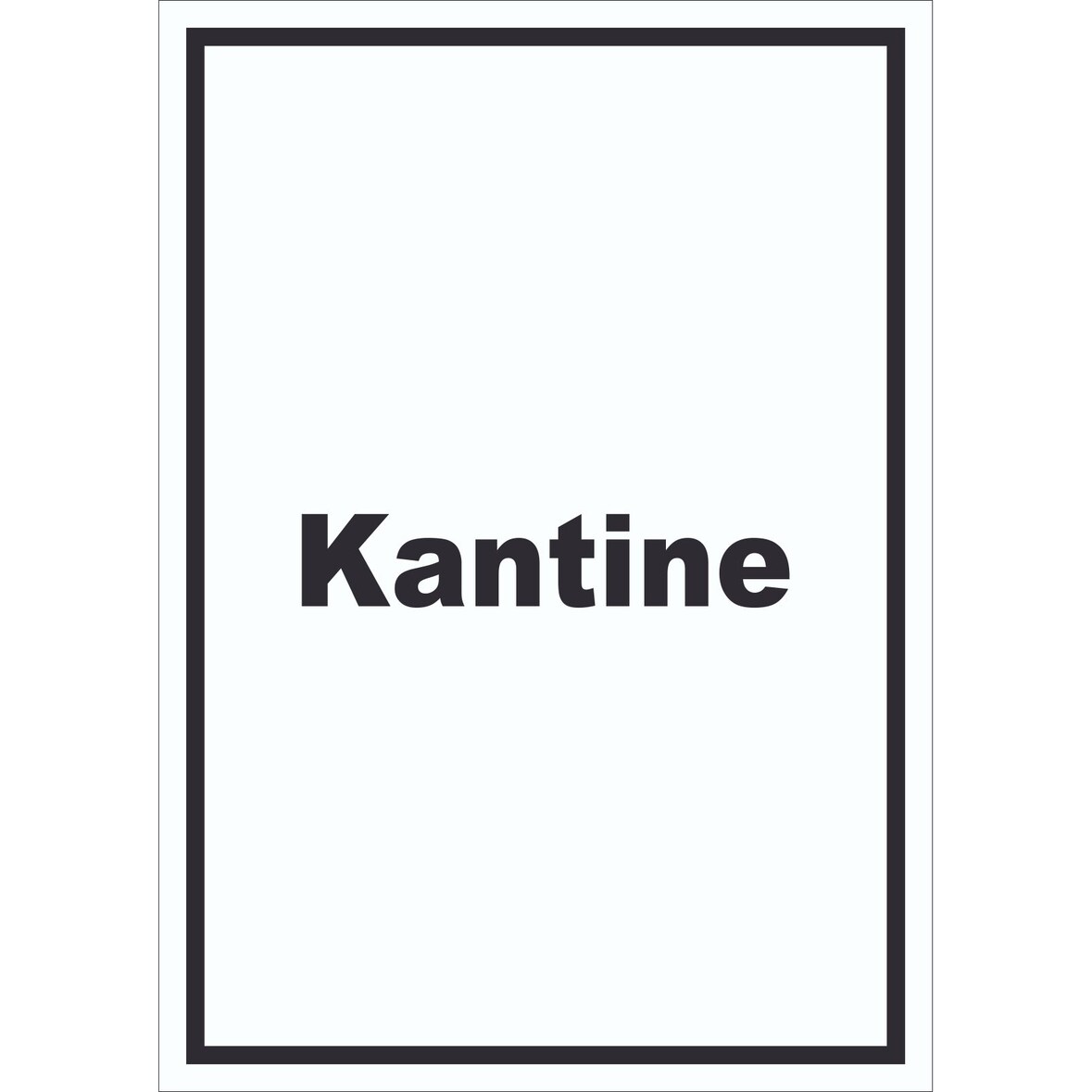 Kantine Schild mit Text essen und trinken hochkant A6 (105x148mm)