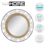 thumbnail of WellHome - Ronde wandspiegel, hout en metaal, diameter 45 cm
