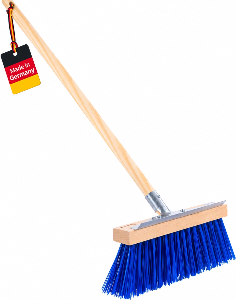 Schneebesen Winterbesen 35cm Breit mit Stiel 160cm Lang Eiskratzer blaue lange Borsten Besen für Schnee