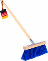 thumbnail of Schneebesen Winterbesen 35cm Breit mit Stiel 160cm Lang Eiskratzer blaue lange Borsten Besen für Schnee