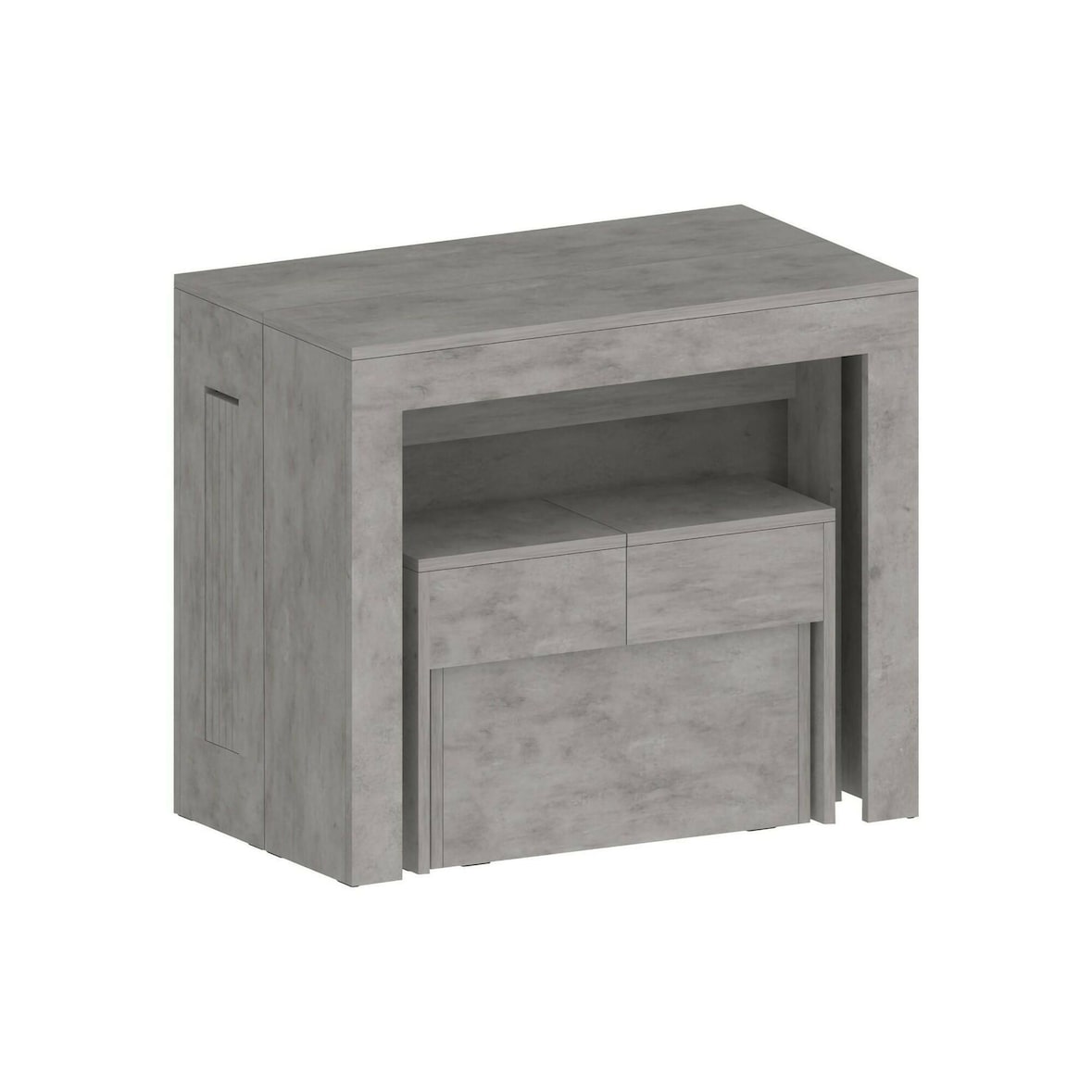 Dmora Set tavolo e sedie Dardizzon, Composizione multiuso, Set con consolle e 1 panca allungabili, 100% Made in Italy, 66x25h45 cm, Grigio