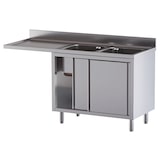 thumbnail of lavello acciaio inox armadiato vano lavastoviglie 2 vasche gocciolatoio e spazio sx 160X70X85