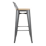 thumbnail of Bolero Bistro Hochbarstuhl Mit Holzsitz Grau (4 Stück)