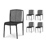 thumbnail of Set 4 sedie da giardino o terrazzo nere in resina propilenica