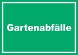 thumbnail of Gartenabfälle Mülltrennung Schild mit Text waagerecht A3 Rückseite selbstklebend