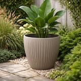 thumbnail of WellHome - Blumentopf aus rotationsgeformtem Kunststoff 56L Ø48x48cm in farbe Mokka - Latia Round MIDL
