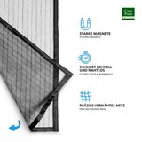 thumbnail of Fliegengitter magnetisch - einfache Klebemontage ohne Bohren - Insektenschutz (100 x 200 cm, Sam)
