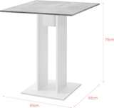 thumbnail of Helloshop26 - Quadratischer Esstisch für Küche/Wohnzimmer 65 cm grau/weiß 03_0006122