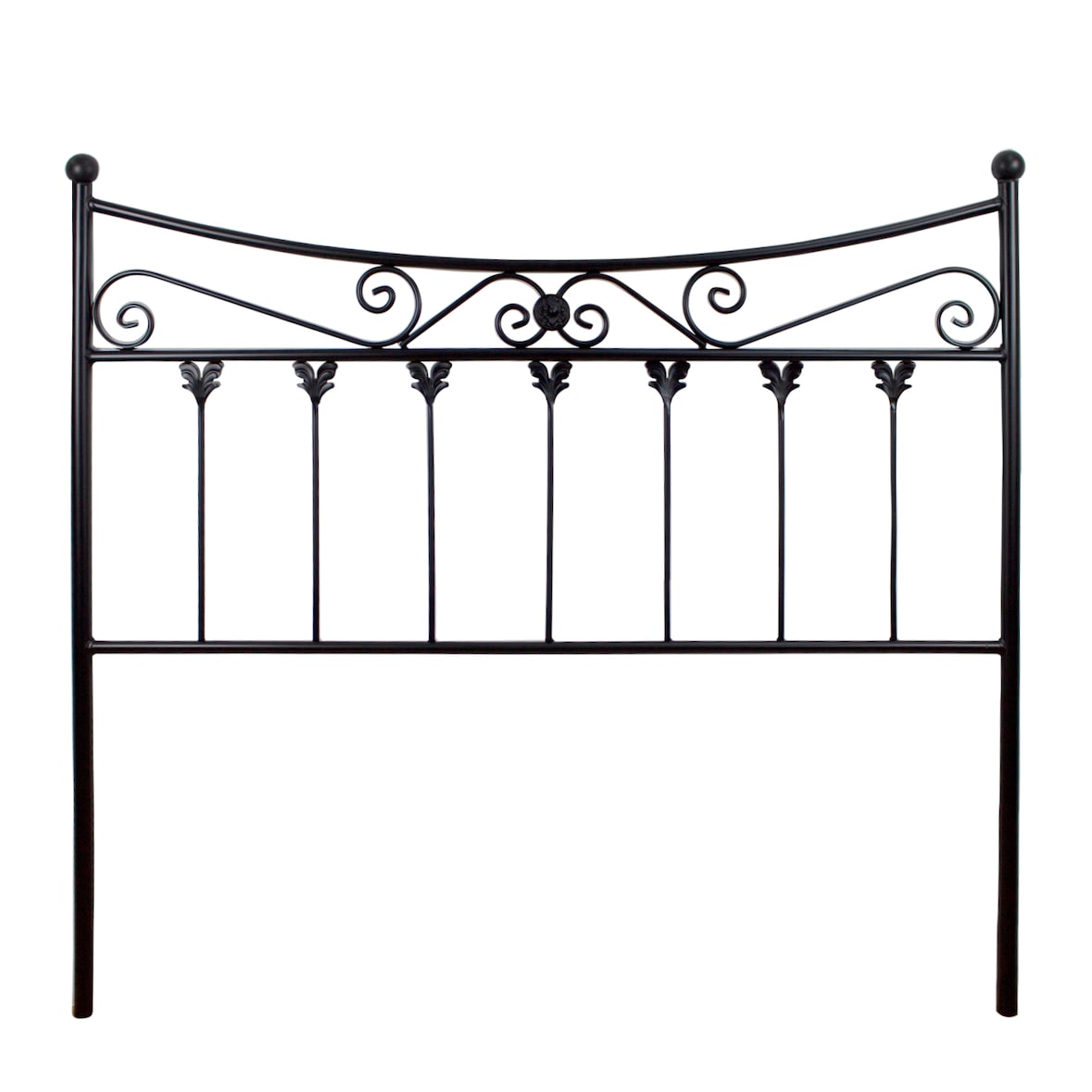 Cabecero de forja Córdoba, color Negro. Cabezal para cama de 105 cm, Cama 110 cm x 125