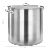 thumbnail of vidaXL Kookpan 71 L 45x45 cm roestvrij staal