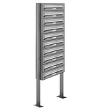 thumbnail of AL Briefkastensysteme 10 Fächer Premium Edelstahl Stand Briefkasten Anlage für Post A4 modern, robust, wetterfest, Artikelnummer: 132V10S1