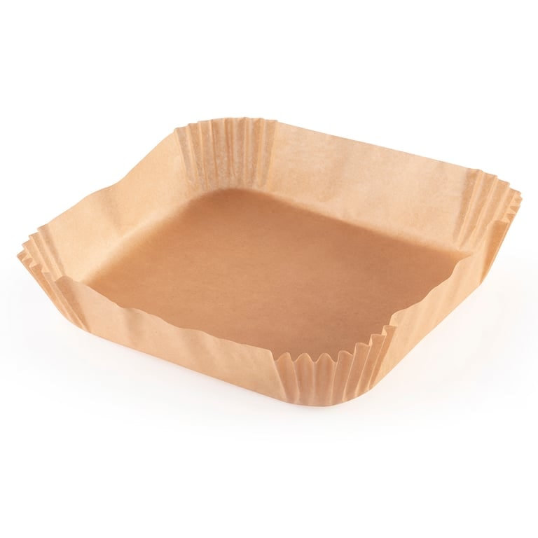 Rachs KOCHWERK Backpapier Schalen für Heißluft-Fritteusen 100er-Set 20x20x4,5cm braun