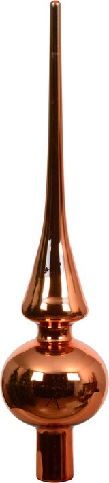 thumbnail of Christbaumspitze Glas 26cm Weihnachtsbaumspitze matt uni Christbaumschmuck Weihnachtsbaumschmuck Warmorange glänzend