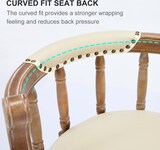 thumbnail of Barhocker drehbar aus Echtleder und Holz Weiß 55x96x55 cm mit Rückenlehne 360 Grad Drehfunktion, gepolsterter Sitz, stabile Beine
