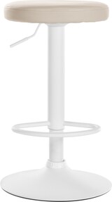 thumbnail of Décoshop26 - Barhocker x1 schlichtes Design höhenverstellbar cremefarbener PVC-Bezug weiße Metallbeine 10_0005345