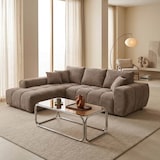 thumbnail of Divano angolare sinistro a 3 posti chaise longue tortora L 270 cm Oviala