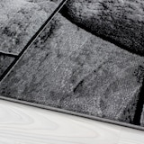 thumbnail of Teppich Wohnzimmer Steine Pflegeleicht Waschbar Strapazierfähig Schlafzimmer OEKO-TEX Schwarz 80x150 cm Gekettelt – DRAU von Kadima Design