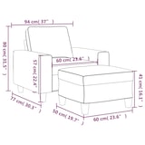 thumbnail of vidaXL Sessel mit Hocker Braun 60 cm Stoff