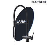 thumbnail of KLARWERK® Lana | Flex 3-Wege Armatur Edelstahl Schwarz matt|Filter Trinkwasser Wasserhahn Küche | Osmose Sprudel Mischbatterie U-Auslauf 3 Anschlüsse