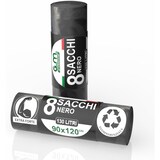 thumbnail of G.M. DISTRIBUZIONE - 8 Sacchi Neri Grandi Resistenti 90x120 cm Plastica HDPE, 130 litri, Sacchetti Indifferenziata, Sacchi Spazzatura Buste Spazzatura