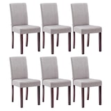 thumbnail of Lot de 6 Chaises de salle à manger Ina Tissu avec pieds en Bois Gris clair/Cappuccino