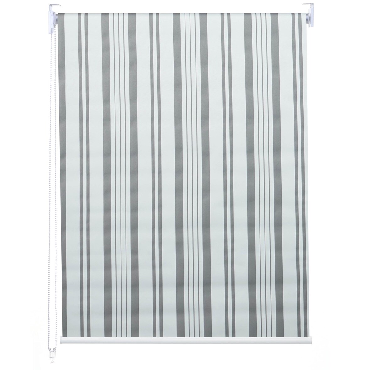 Rollo HWC-D52, Fensterrollo Seitenzugrollo Jalousie, 90x230cm Sonnenschutz Verdunkelung blickdicht ~ grau/weiß