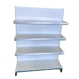 thumbnail of EUROP'METAL Tête de gondole (Simple Face) Blanc H.143xP.40xL.100cm Base + 3 Tablettes supérieures et porte étiquettes TG4PROF400 - Meuble indépendant