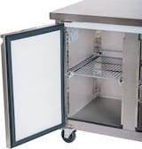 thumbnail of Romux® Tiefkühltisch mit 3 Türen 180x60 cm mit Luftkühlung | Theken Gefriertische aus Edelstahl mit Kapazität 339 L und Leistung 750 W