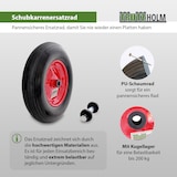 thumbnail of Schubkarrenrad Ersatzrad Vollgummi 4.80/4.00-8 mit Achse Stahlfelge