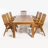thumbnail of Conjunto de jardín de madera teca, Mesa de 240 cm de largo y 8 sillones reclinables, Madera teca grado A, Tratamiento aplicado.