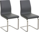 thumbnail of Décoshop26 - Set aus 2 Esszimmer-/Küchen-/Wartezimmerstühlen aus grauem PVC mit Kufengestell aus Edelstahl 10_0001597