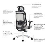 thumbnail of OfficeSense OS120 Ergonomische Bureaustoel – Mesh Kantoorstoel – NEN1335 – Kantelbaar – Lendensteun – Volwassenen – Grijs – Comfort Design