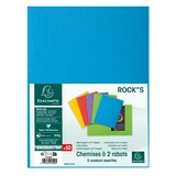 thumbnail of Exacompta - Réf. 216000E - Carton de 250 chemises rigides avec 2 rabats ROCK''S 210 g/m² - dim 24 x 32 cm pour format A4 - 5 couleurs